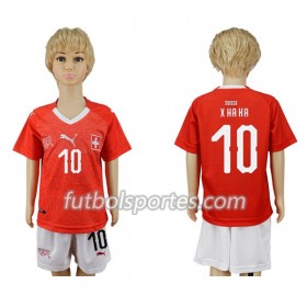 Camisetas Suiza Xhaka 10 Niño Primera Equipacion Mundial 2018